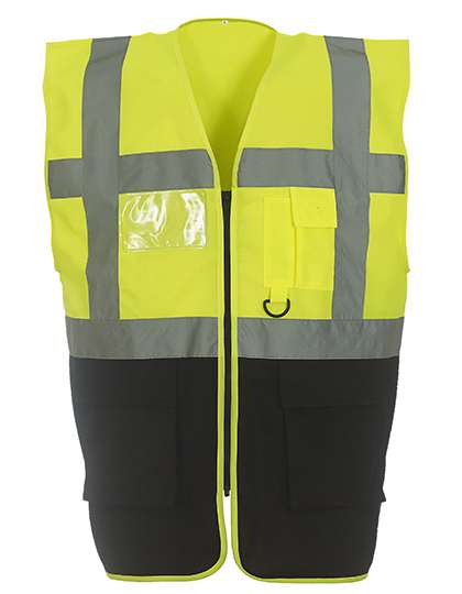 YOKO Multi-Functional Executive Waistcoat Hi-Vis Yellow/Black S (YK801)