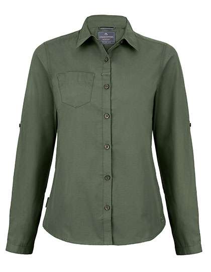 Craghoppers Expert Expert Womens Kiwi Long Sleeved Shirt Dark Cedar Green 40 (14) (CES002)