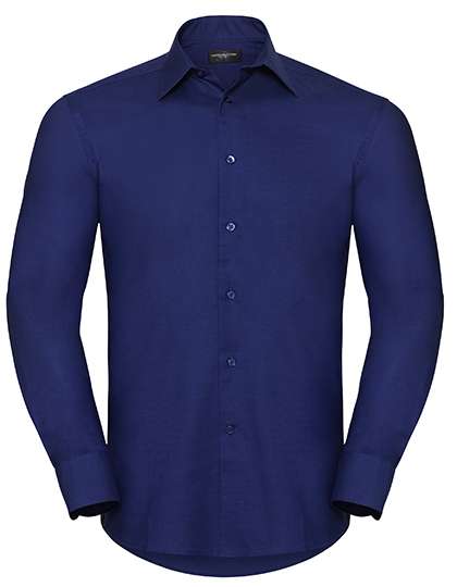 Russell Collection Men´s Long Sleeve Tailored Oxford Shirt Bright Royal 3XL (47/48) (Z922)