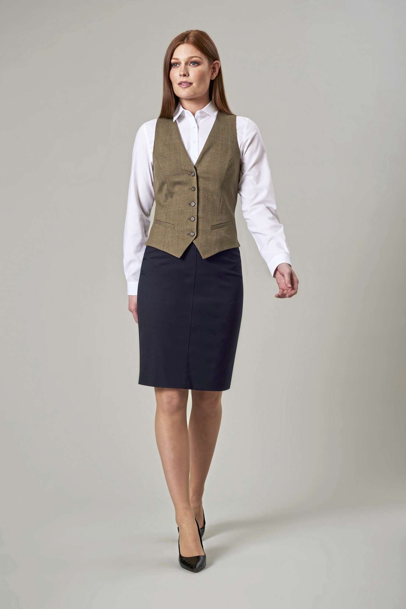 Brook Taverner Sophisticated Collection Numana Straight Skirt Mid Blue 20R(48)/22 (BR631)