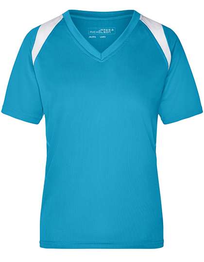 James&Nicholson Ladies´ Running-T Turquoise/White M (JN396)