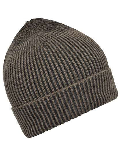 Myrtle beach Ribbed Beanie Dark Olive/Anthracite One Size (MB7988)