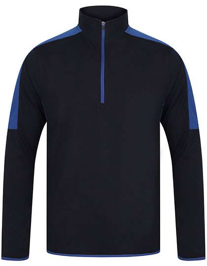 Finden+Hales Adults 1/4 Zip Midlayer With Contrast Panelling Navy/Royal M (FH571)