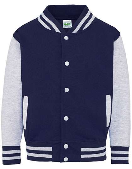 Just Hoods Kids´ Varsity Jacket Oxford Navy/Heather Grey 9/11 (L) (JH043K)