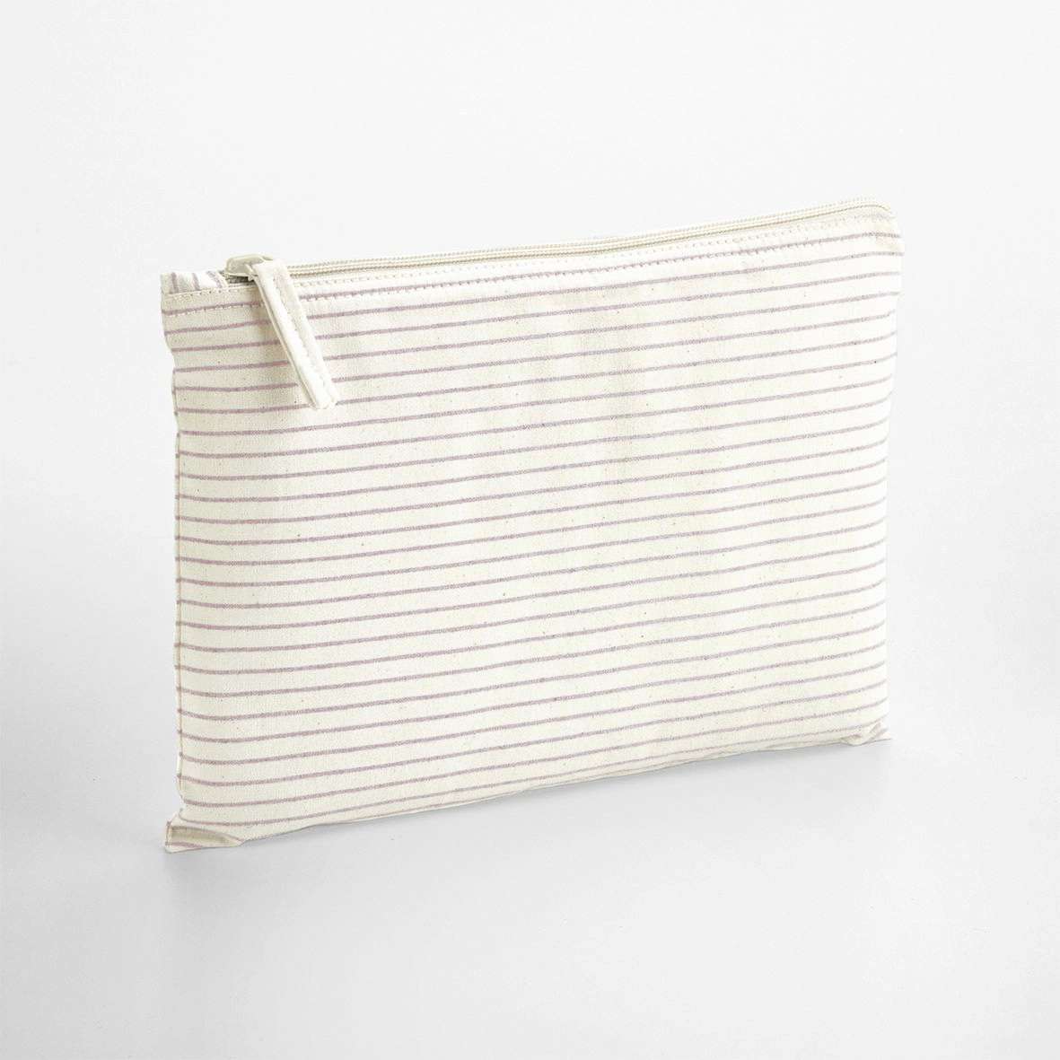 Westford Mill Striped Organic Cotton Accessory Pouch Red Stripe L (20 x 28 cm) (WM253)