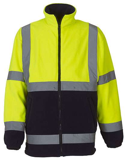 YOKO Hi-Vis Fleece Jacket Hi-Vis Yellow/Navy XXL (YK08)