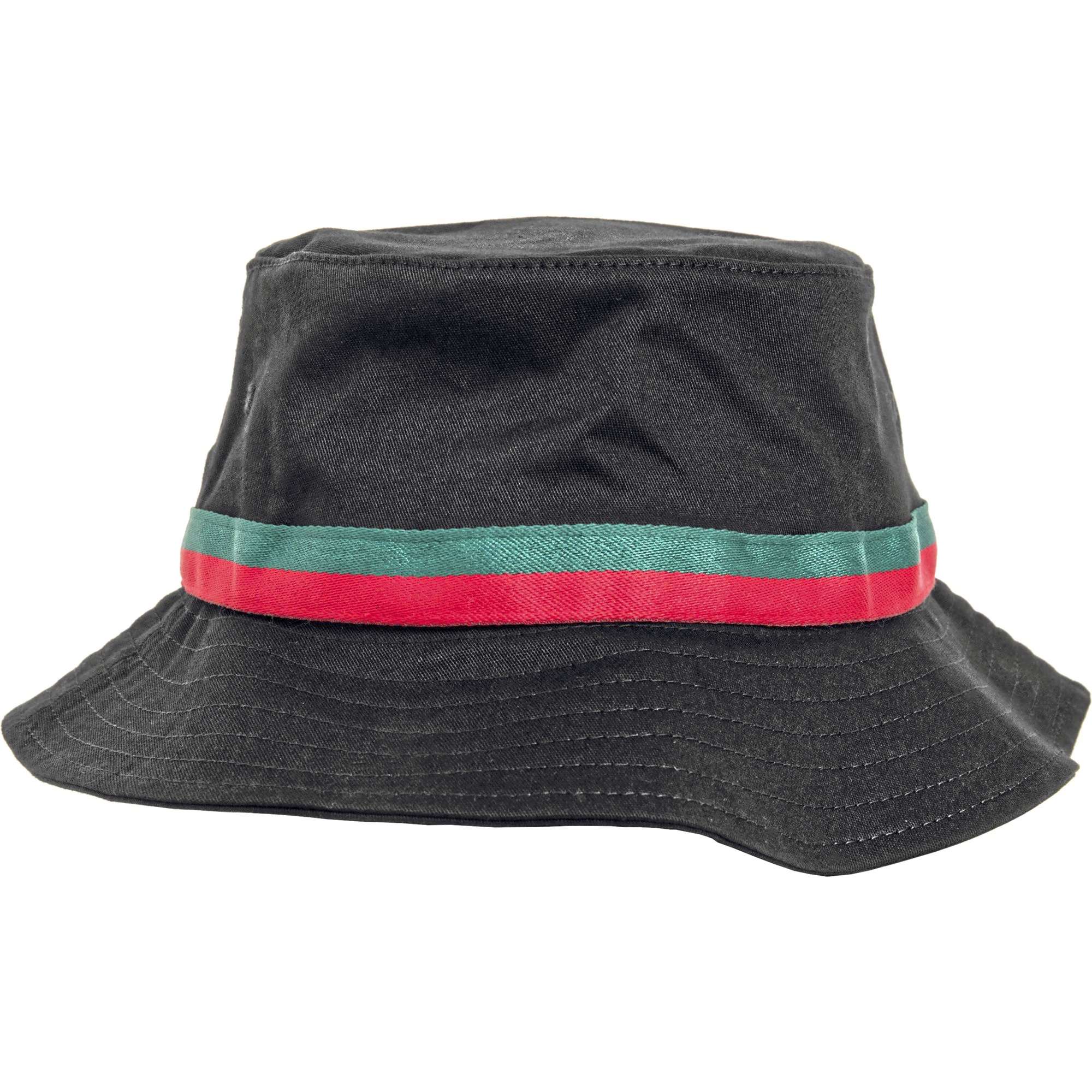 FLEXFIT Stripe Bucket Hat Black/Fire Red One Size (FX5003S)
