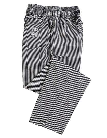 Le Chef Professional Trousers Black Check M (LF054)