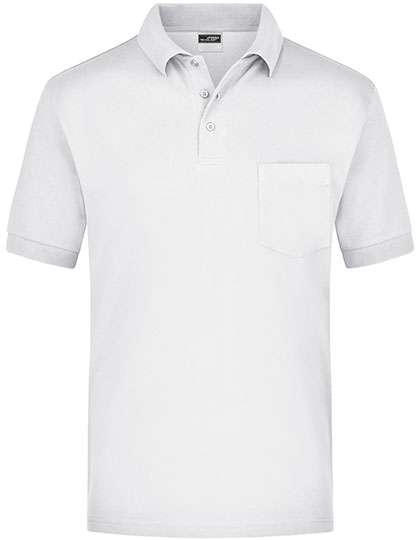 James&Nicholson Polo-Piqué Pocket White S (JN026)