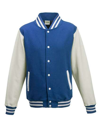 Just Hoods Varsity Jacket Royal Blue/White S (JH043)