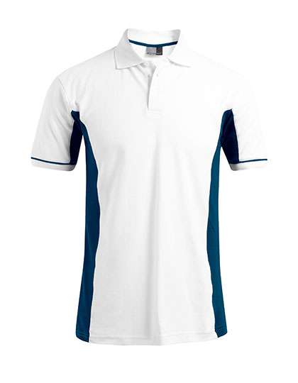 Promodoro Men´s Functional Contrast Polo White/Indigo S (E4520)