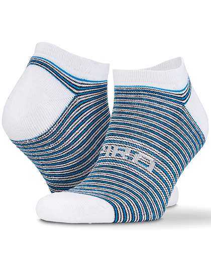 SPIRO 3-Pack Mixed Stripe Coolmax Sneaker Socks White/Grey L/XL (RT295)