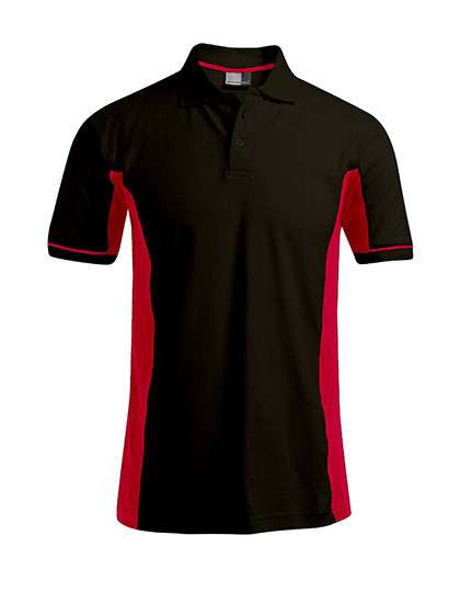 Promodoro Men´s Functional Contrast Polo Black/Red L (E4520)