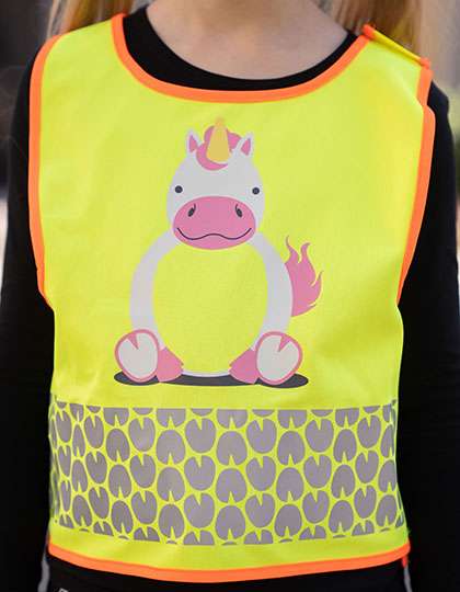 Korntex Children's Safety Vest Funtastic Wildlife CO² Neutral Unicorn Yellow XS (3-6 Jahre) (KX119K)