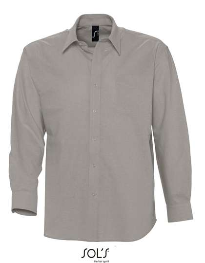 SOL´S Men´s Oxford-Shirt Boston Long Sleeve Silver XXL (L613)