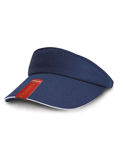 Result Headwear Herringbone Sun Visor With Sandwich Peak Navy/White One Size (RH48)