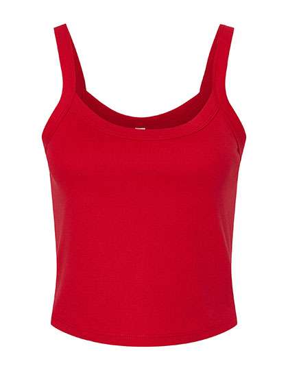 Bella Women´s Micro Rib Spaghetti Strap Tank Solid Red Blend XL (BL1012)