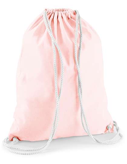 Westford Mill Cotton Gymsac Pastel Pink/White 37 x 46 cm (WM110)