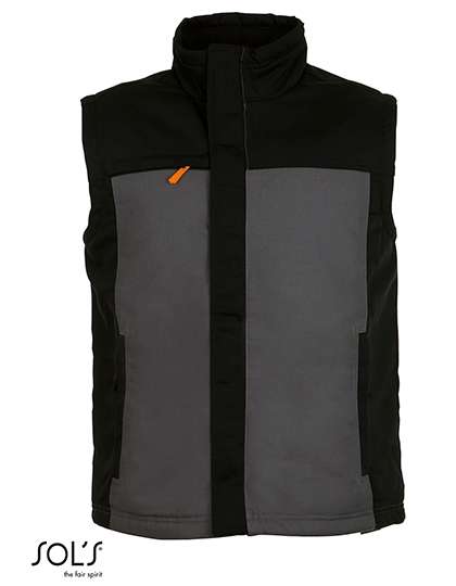 SOL´S Men´s Workwear Bodywarmer - Mission Pro Dark Grey (Solid)/Black L (LP01567)