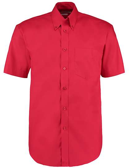 Kustom Kit Men´s Classic Fit Premium Oxford Shirt Short Sleeve Red 44 (XL/17H) (K109)