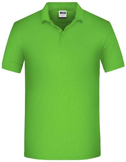 James&Nicholson Men´s Bio Workwear Polo Lime Green 5XL (JN874)