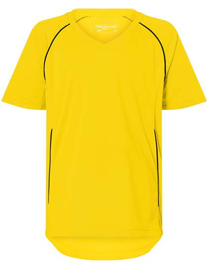 James&Nicholson Junior Team Shirt Yellow/Black XS (98/104) (JN386K)