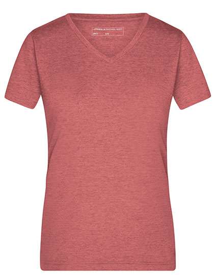 James&Nicholson Ladies´ Heather T-Shirt Red Melange S (JN973)