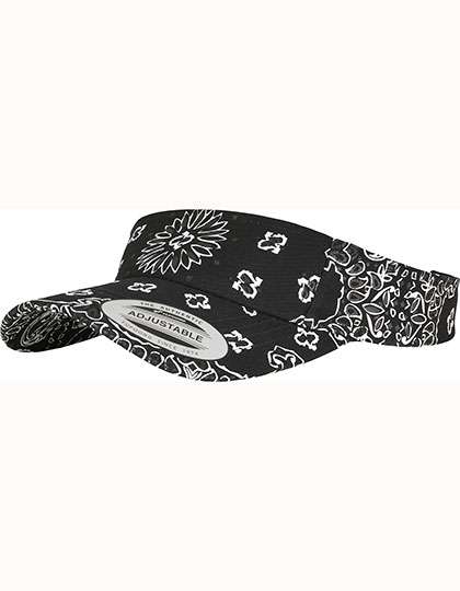 FLEXFIT Bandana Print Visor Black/White One Size (FX8888BP)