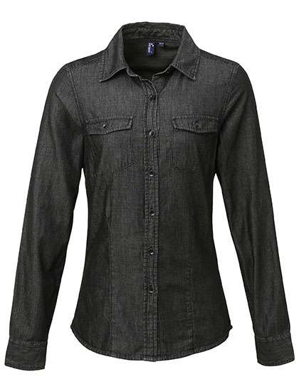 Premier Workwear Women´s Jeans Stitch Denim Shirt Black Denim (ca. Pantone 433C) XS (PW322)