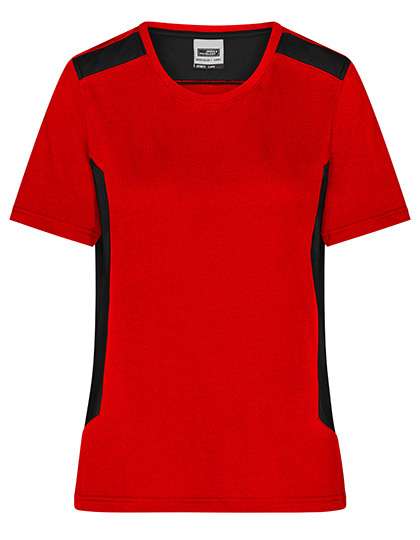 James&Nicholson Ladies´ Workwear T-Shirt -STRONG- Red/Black XXL (JN1823)