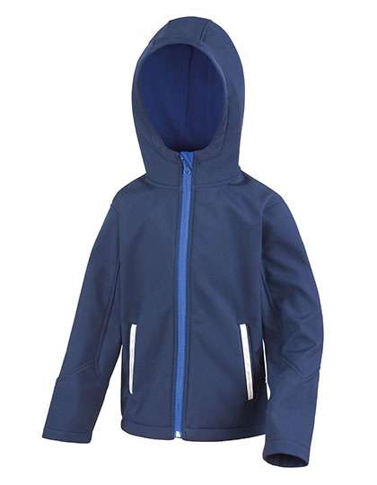 Result Core Junior TX Performance Hooded Soft Shell Jacket Navy/Royal S (5-6) (RT224J)