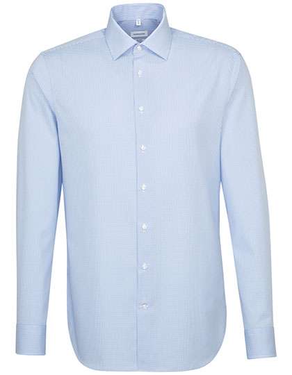 Seidensticker Men´s Shirt 2 Shaped Check/Stripes Long Sleeve Check Light Blue - White 39 (SN293600)