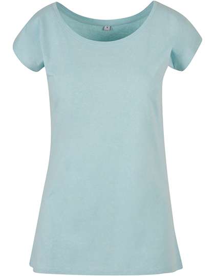 Build Your Brand Basic Ladies´ Wide Neck Tee Ocean Blue S (BYBB013)