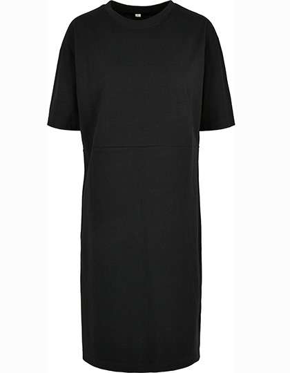 Build Your Brand Ladies´ Organic Oversized Slit Tee Dress Black XXL (BY181)