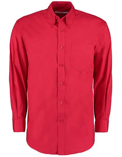 Kustom Kit Men´s Classic Fit Premium Oxford Shirt Long Sleeve Red 44 (XL/17H) (K105)