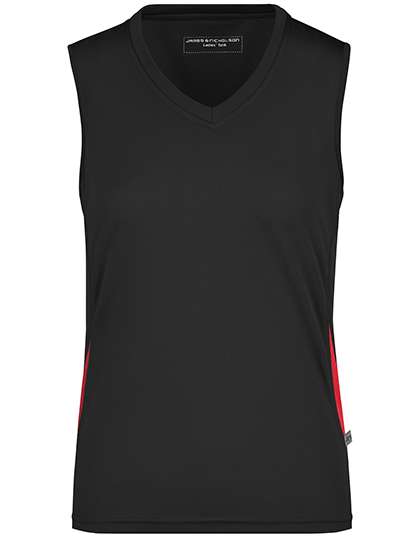 James&Nicholson Ladies´ Running Tank Black/Red M (JN315)