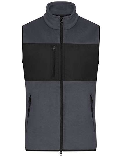 James&Nicholson Men´s Fleece Vest Carbon/Black XXL (JN1310)