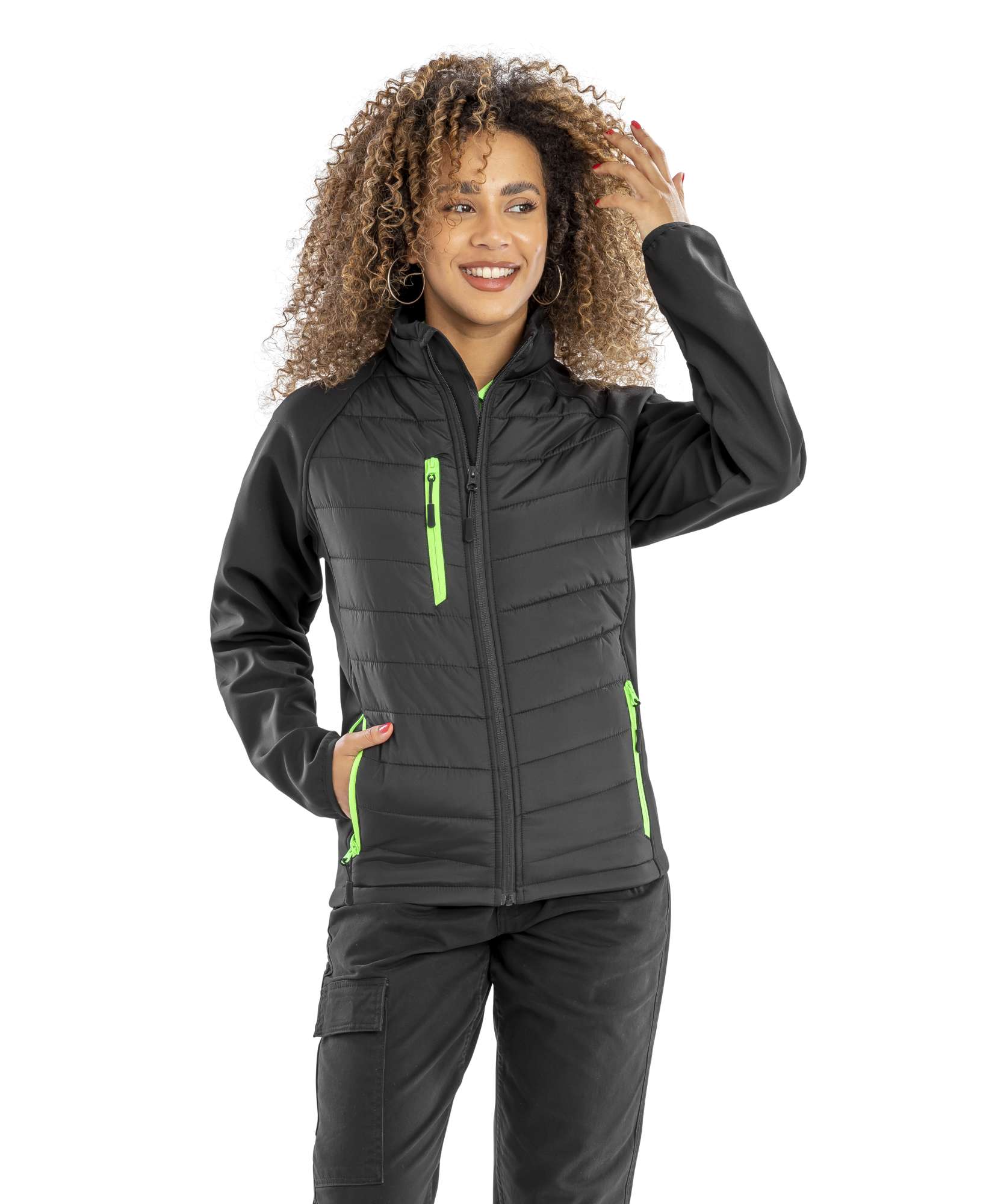 Result Genuine Recycled Recycled Compass Padded Softshell Black/Grey L (RT237)
