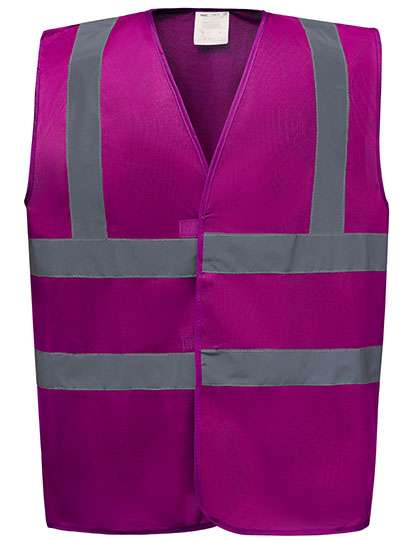 YOKO Hi-Vis 2 Bands & Braces Waistcoat Raspberry 3XL (YK100)