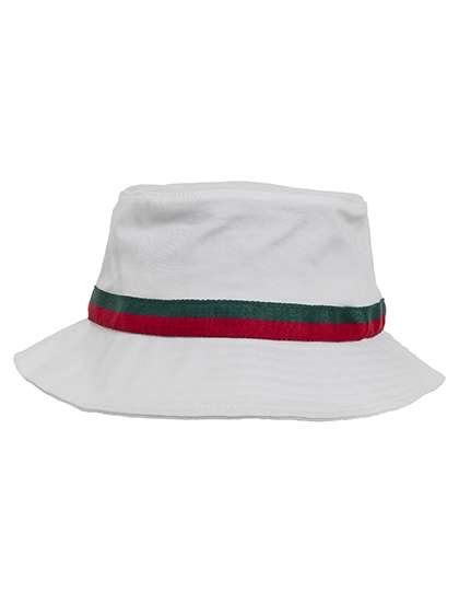 FLEXFIT Stripe Bucket Hat White/Fire Red One Size (FX5003S)