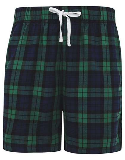 SF Men Men´s Tartan Lounge Shorts Navy-Green Check XL (SFM82)