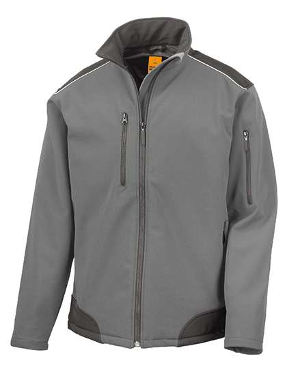 Result WORK-GUARD Ripstop Soft Shell Workwear Jacket With Cordura Panels Grey/Black XL (RT124)