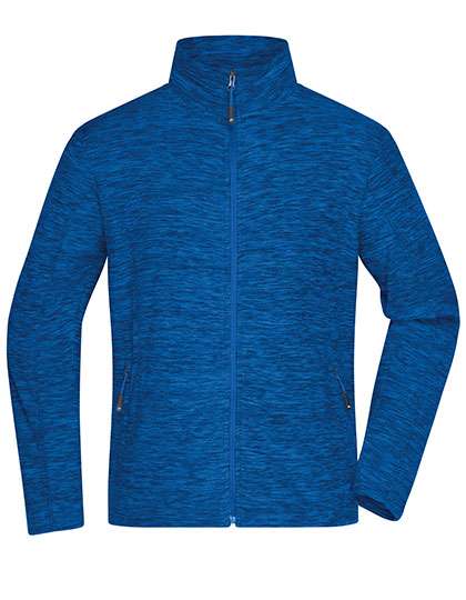 James&Nicholson Men´s Fleece Jacket Royal Melange/Blue XL (JN770)