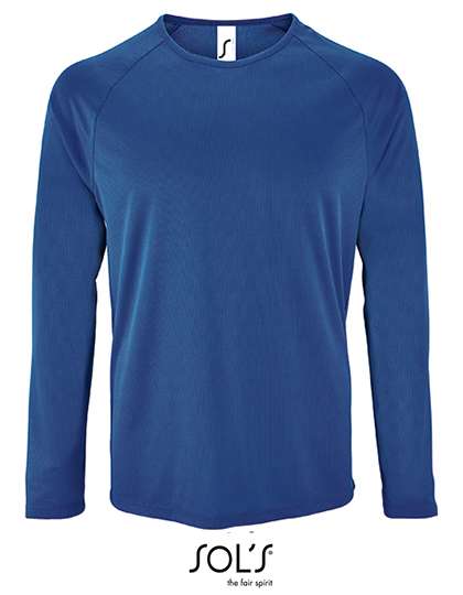 SOL´S Men´s Long Sleeve Sports T-Shirt Sporty Royal Blue 241 L (L02071)