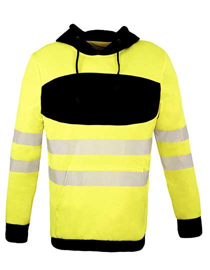 Korntex EOS Hi-Vis Workwear Hoody With Printing Area Signal Yellow/Black S (KX1002)