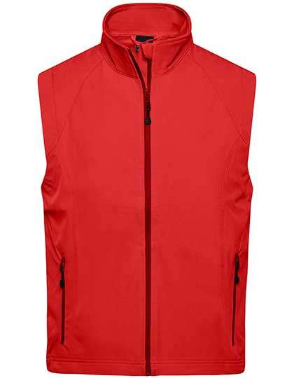 James&Nicholson Men´s Softshell Vest Red L (JN1022)