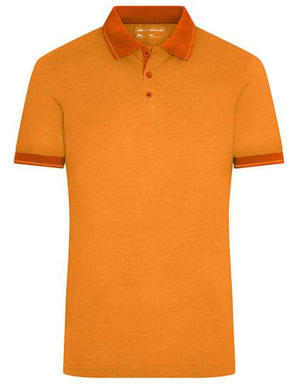 James&Nicholson Men´s Heather Polo Orange Melange/Dark Orange M (JN706)