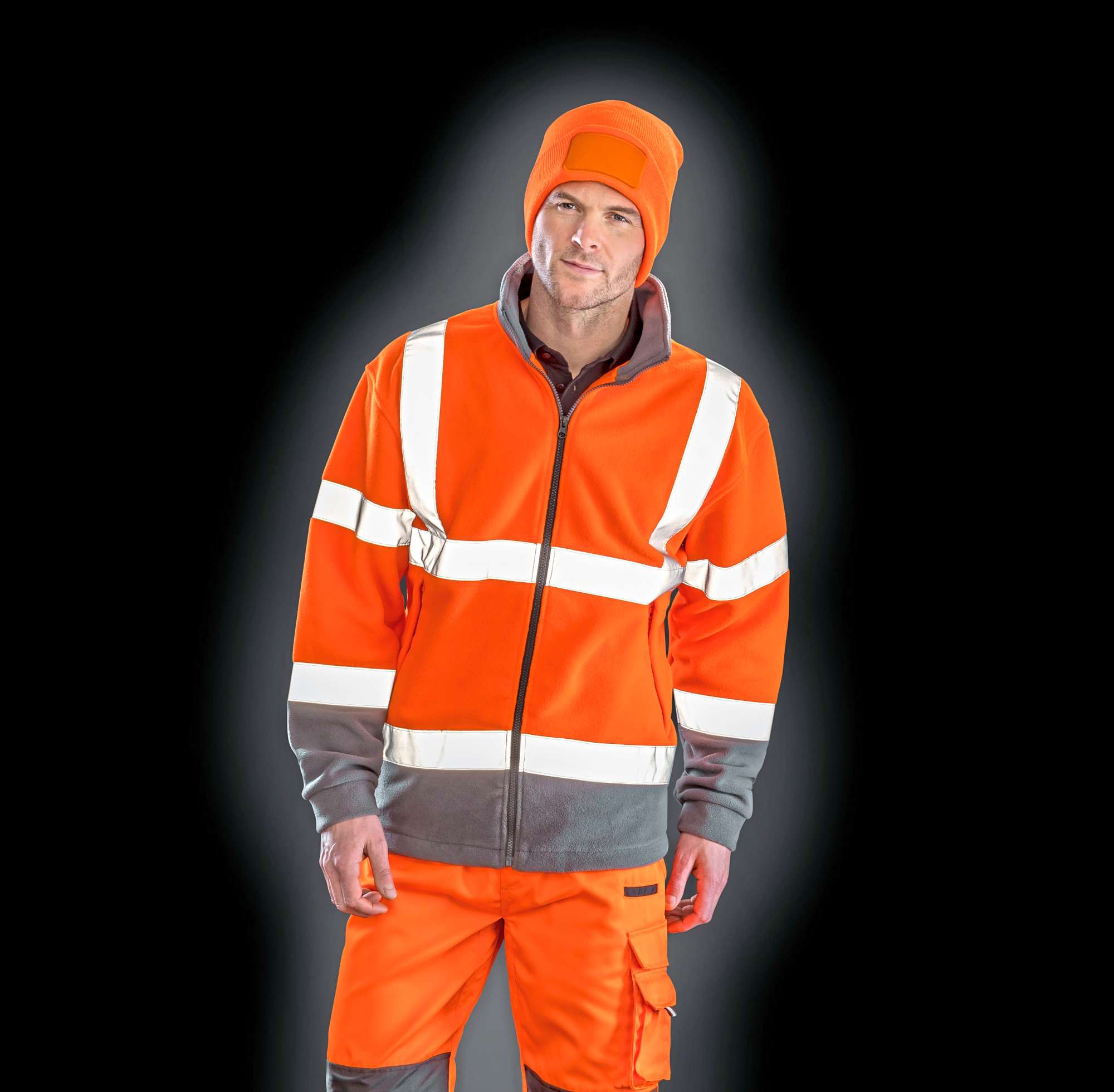 Result Safe-Guard Safety Microfleece Jacket Fluorescent Yellow/Workguard Grey 3XL (RT329)
