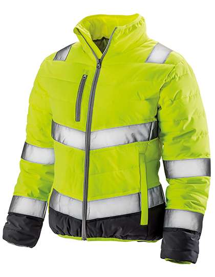 Result Safe-Guard Women´s Soft Padded Safety Jacket Fluorescent Yellow/Grey XS (RT325F)