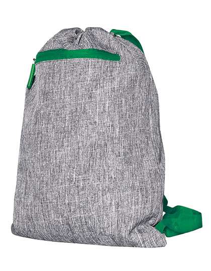 Bags2GO Gymsac - Miami Grey Melange/Green 43 x 34 cm (BS15391)